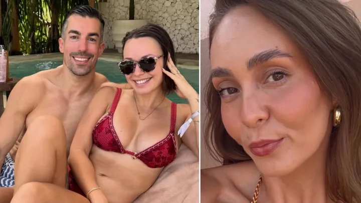 Filip and Stella from MAFS Australia 2026 on the left and Tahnee Cook from MAFS Australia 2023 on the right. Credit: Supplied