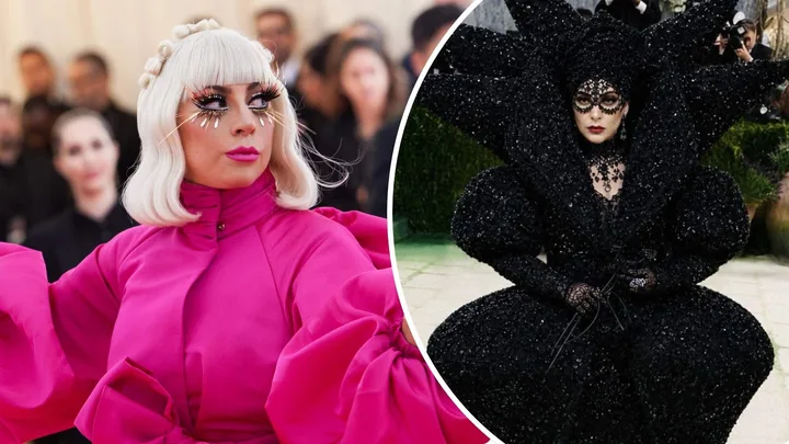Lady Gaga at the Met Gala and an AI image of her there