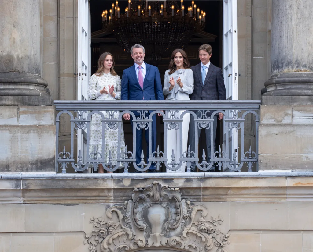 The Danish royal family on the balcony for Frederik's birthday in 2026