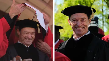 Hugh Jackman received an honorary doctorate from Ball State University and completed the commencement address on May 2, 2026. Credit: Ball State University.