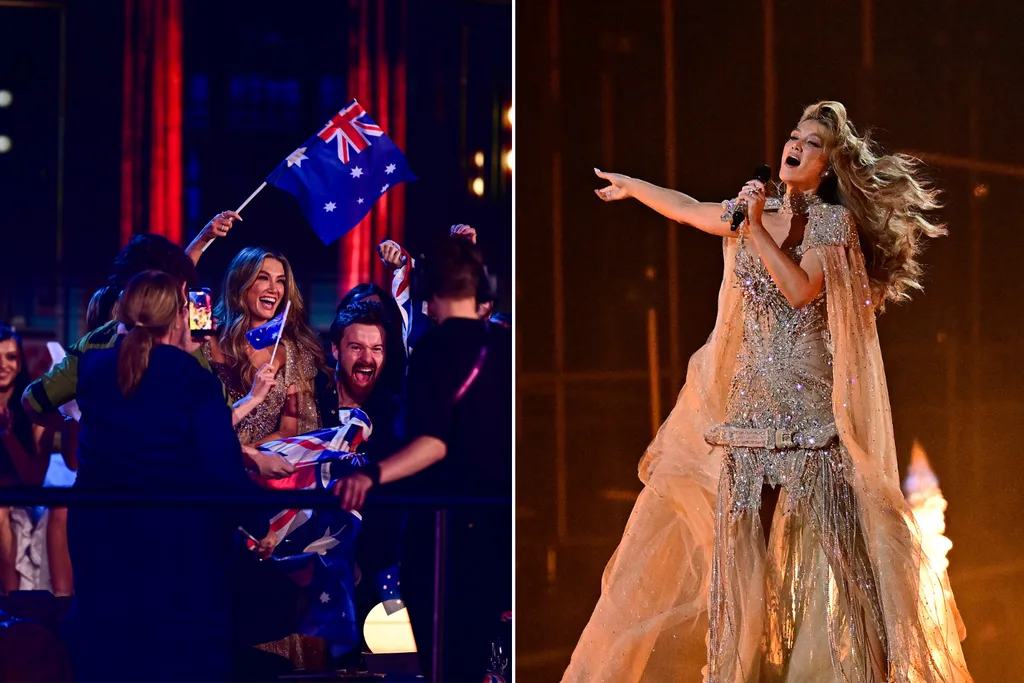 Fans and audiences celebrated Delta Goodrem's place in the 2026 Eurovision grand final. Credit: Getty.
