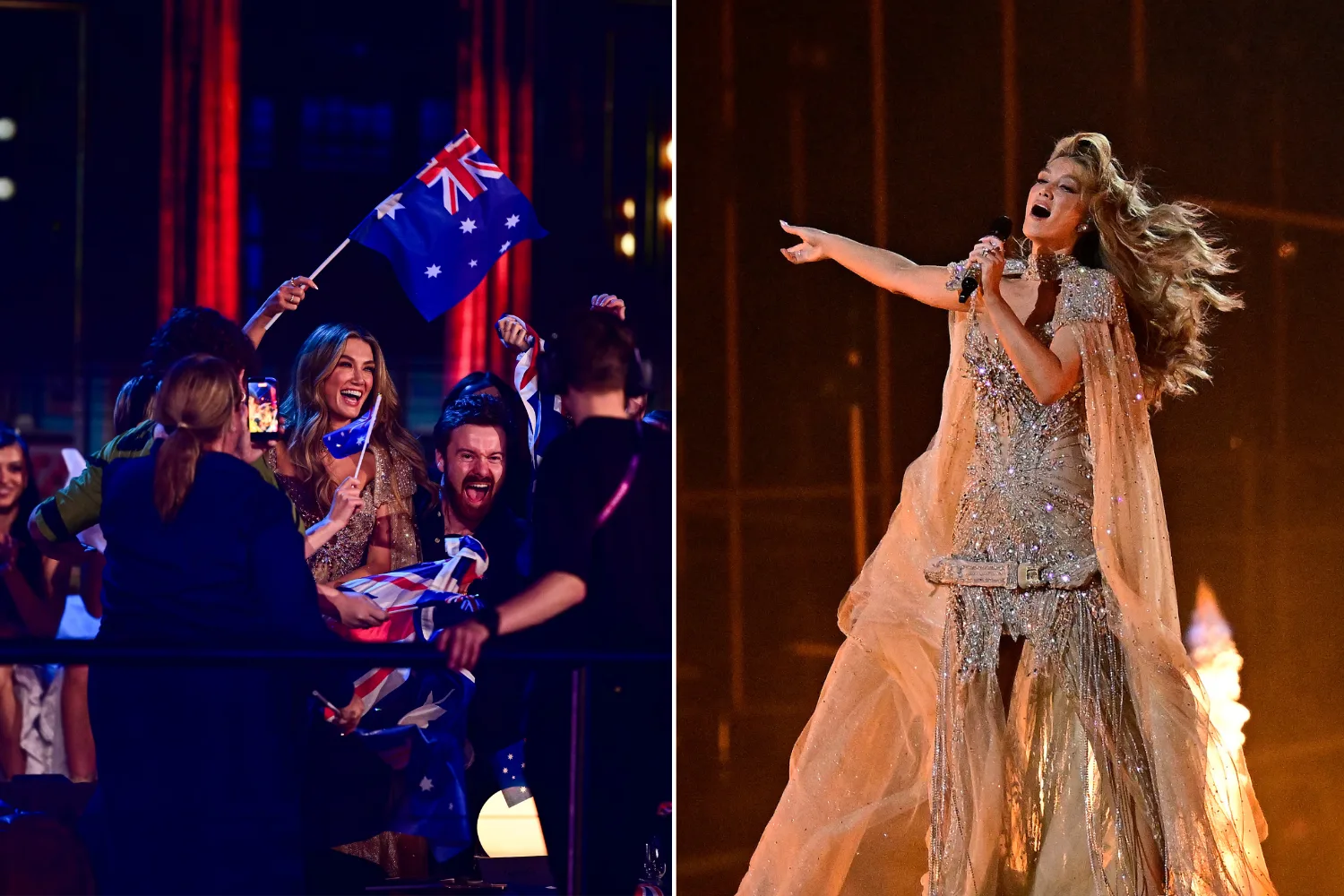 Fans and audiences celebrated Delta Goodrem's place in the 2026 Eurovision grand final. Credit: Getty.