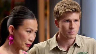 Robert Irwin and judge Poh looking glum on MasterChef.