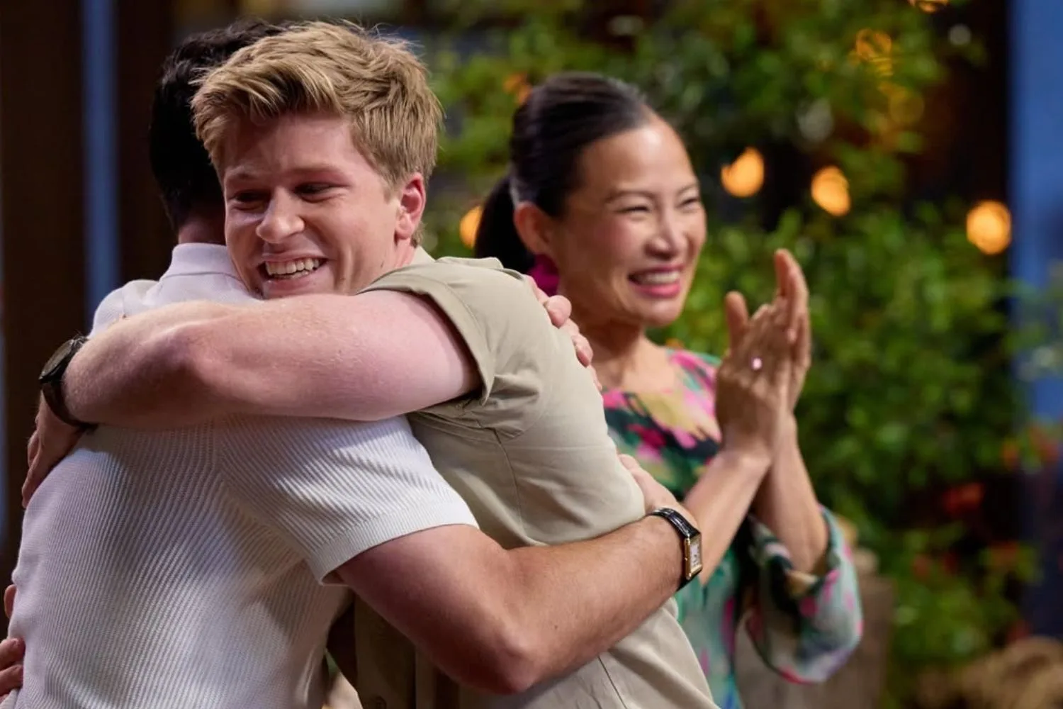 Robert Irwin hugs Andy Allen on MasterChef