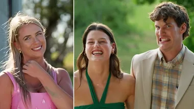 Farmer Wants A Wife Poppy (left) and Farmer Zac and Maya (right).