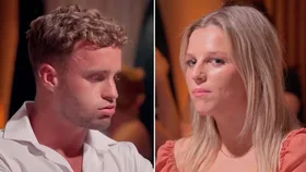 Oli and Bronte look awkward on their First Dates Australia date.