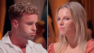 Oli and Bronte look awkward on their First Dates Australia date.