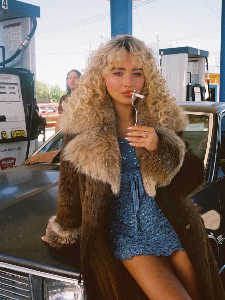 Sabrina Carpenter smoking.