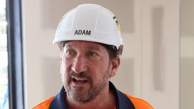 The Block's Adam looking unhappy.