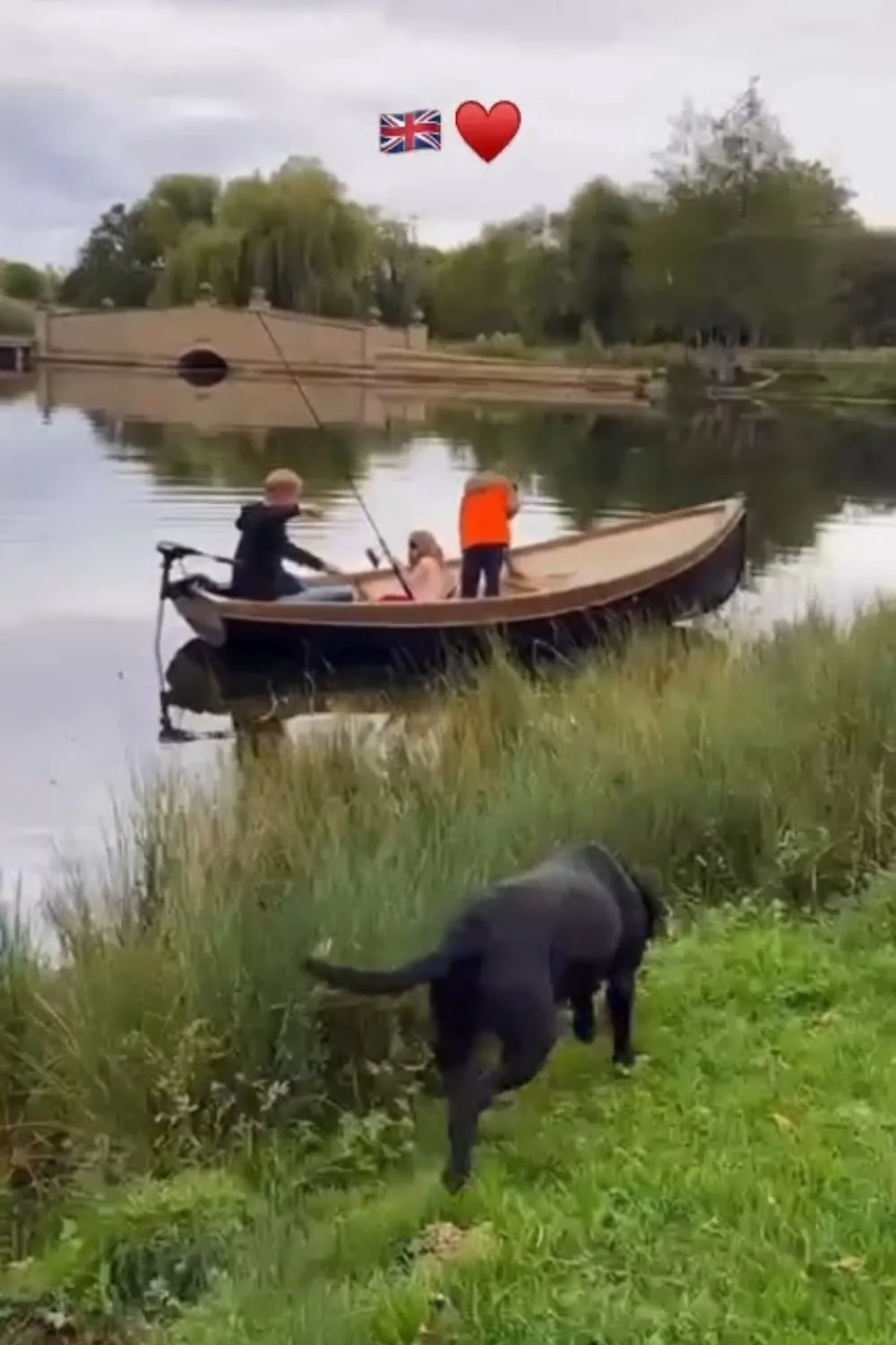 Harry and his kids in a boat 