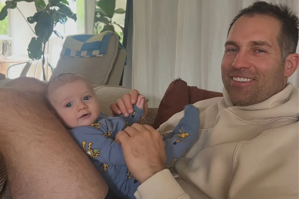 The Block's Dan with baby Fletcher.