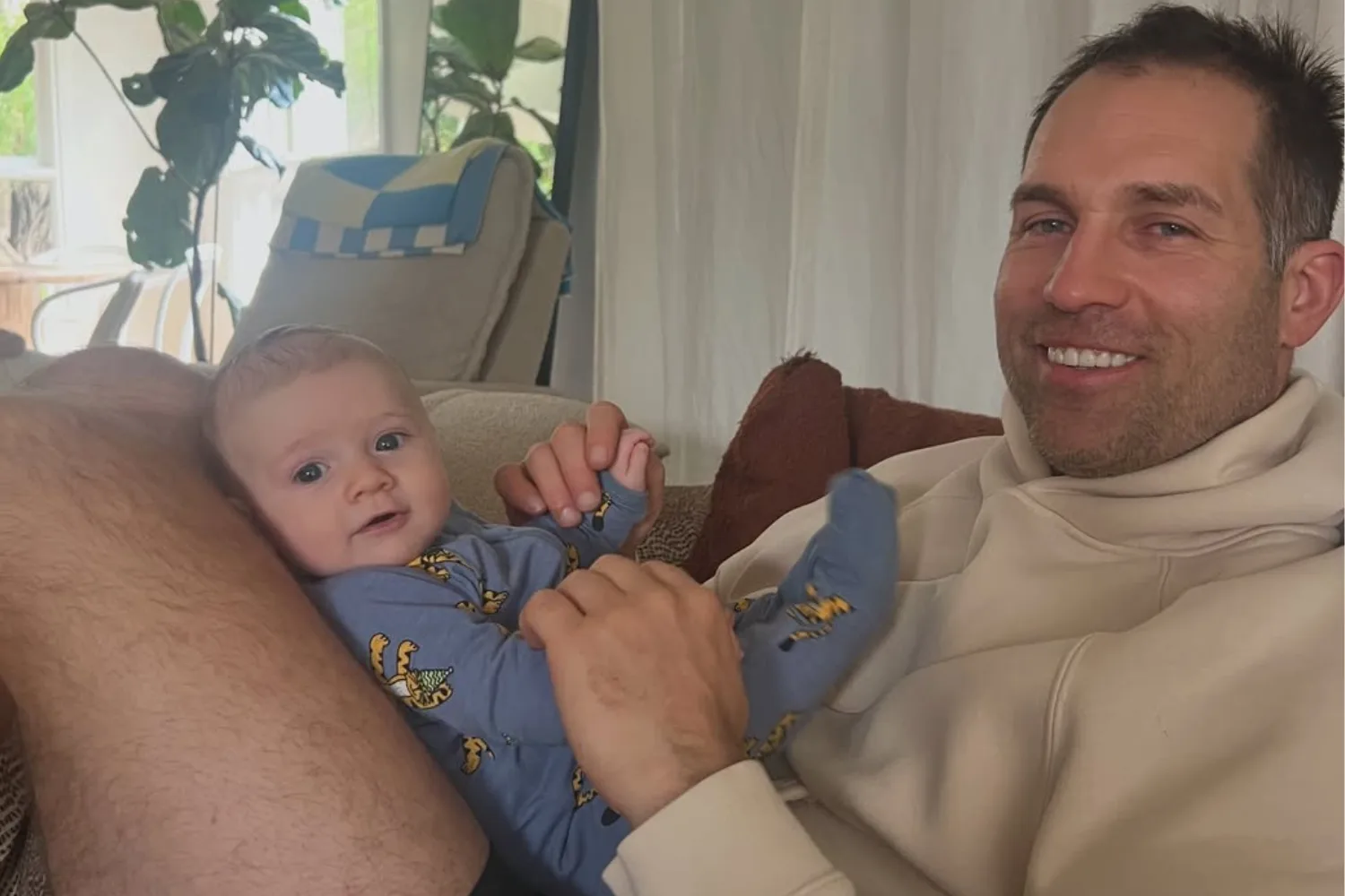 The Block's Dan with baby Fletcher.