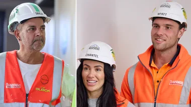 The Block's Rick (left) and Chantel and Wyatt (right).