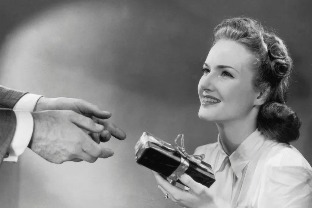 Woman getting a gift. Pic: Getty
