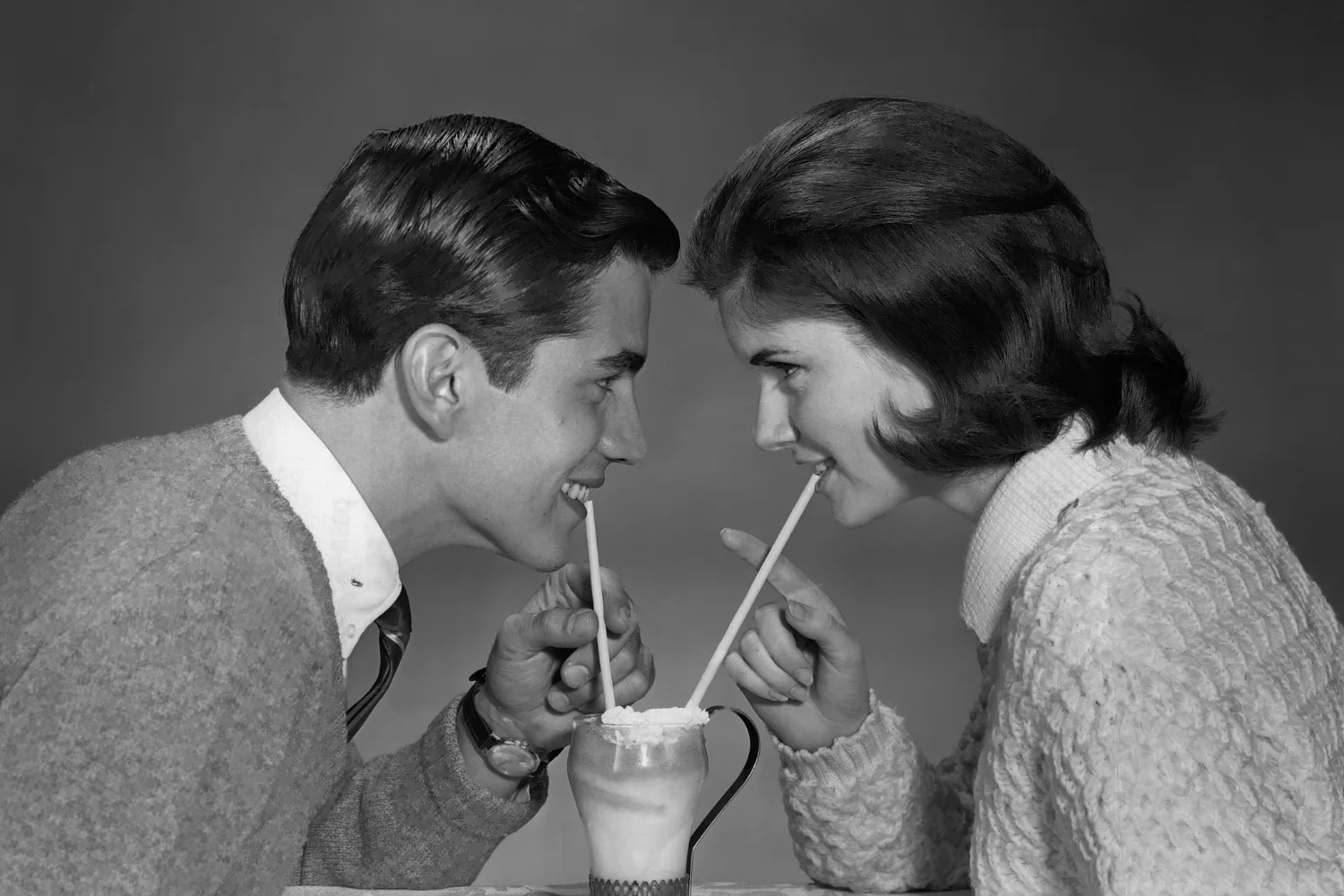 Couple drinking milkshake. Pic: Getty