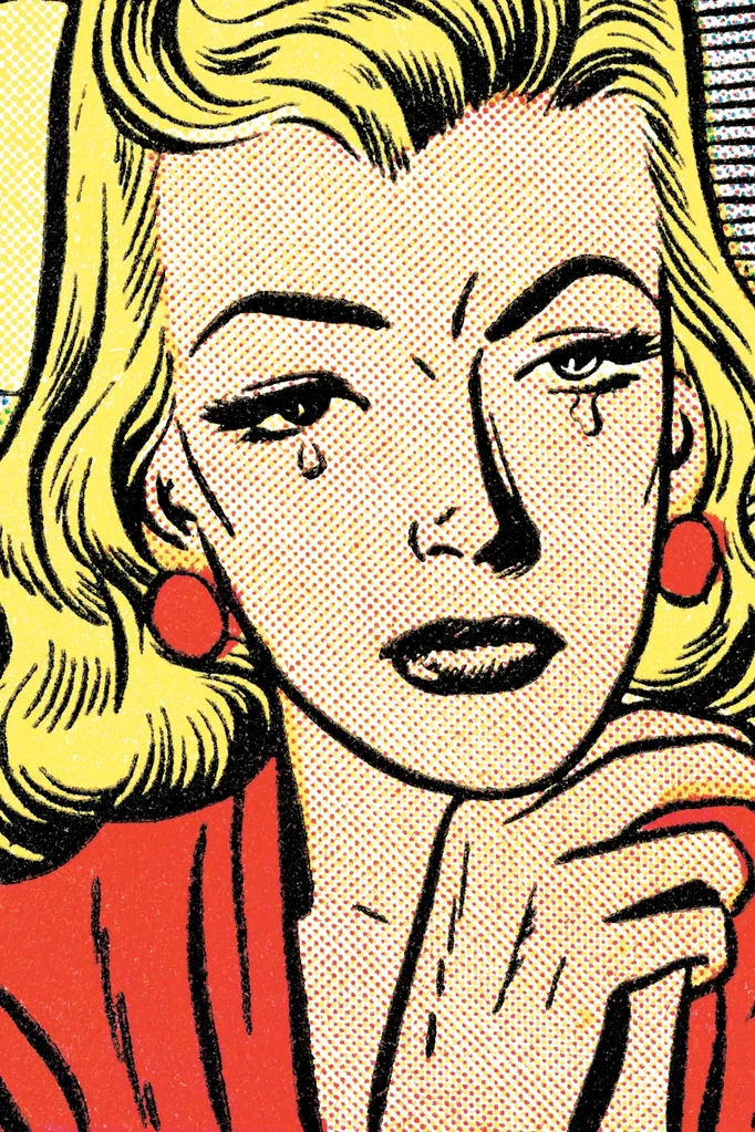 Graphic of woman getting emotional. Pic: Getty