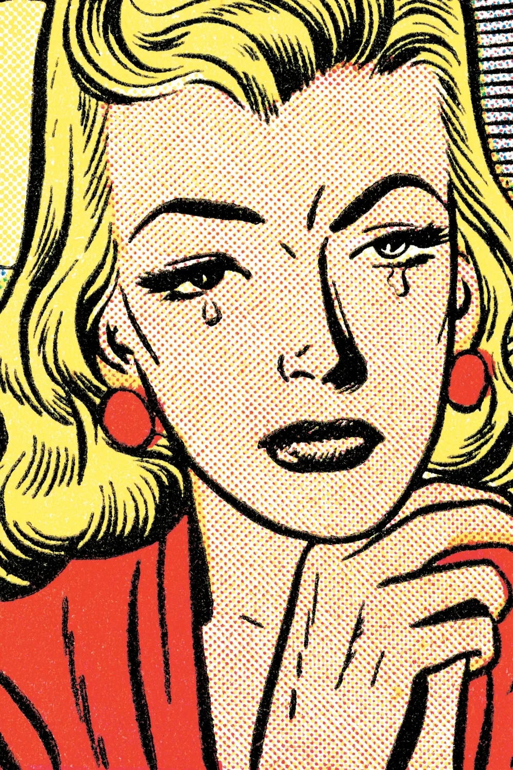 Graphic of woman getting emotional. Pic: Getty