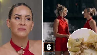 Alisha and Deanne judging food on My Kitchen Rules 2026