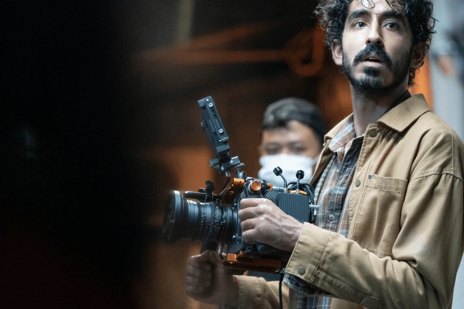 Director Dev Patel on the set of his film MONKEY MAN