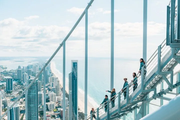 People climbing SkyPoint on the Gold Coast.