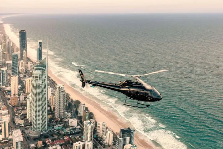 Helicopter tour on the Gold Coast.