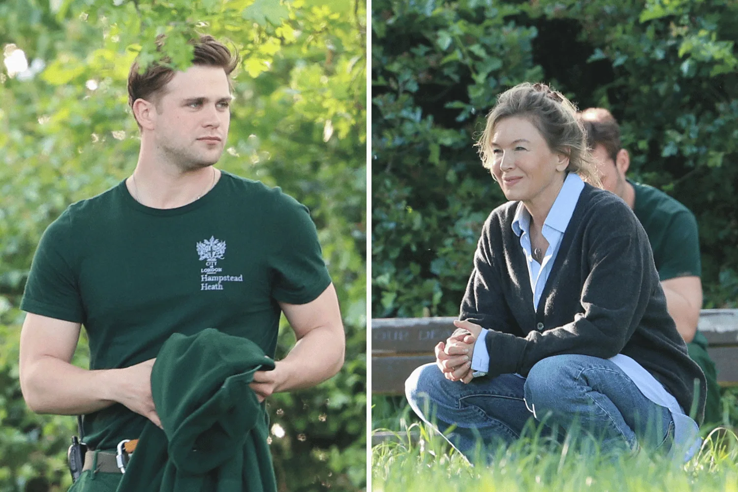 Leo Woodall on set of Bridget Jones in 2024