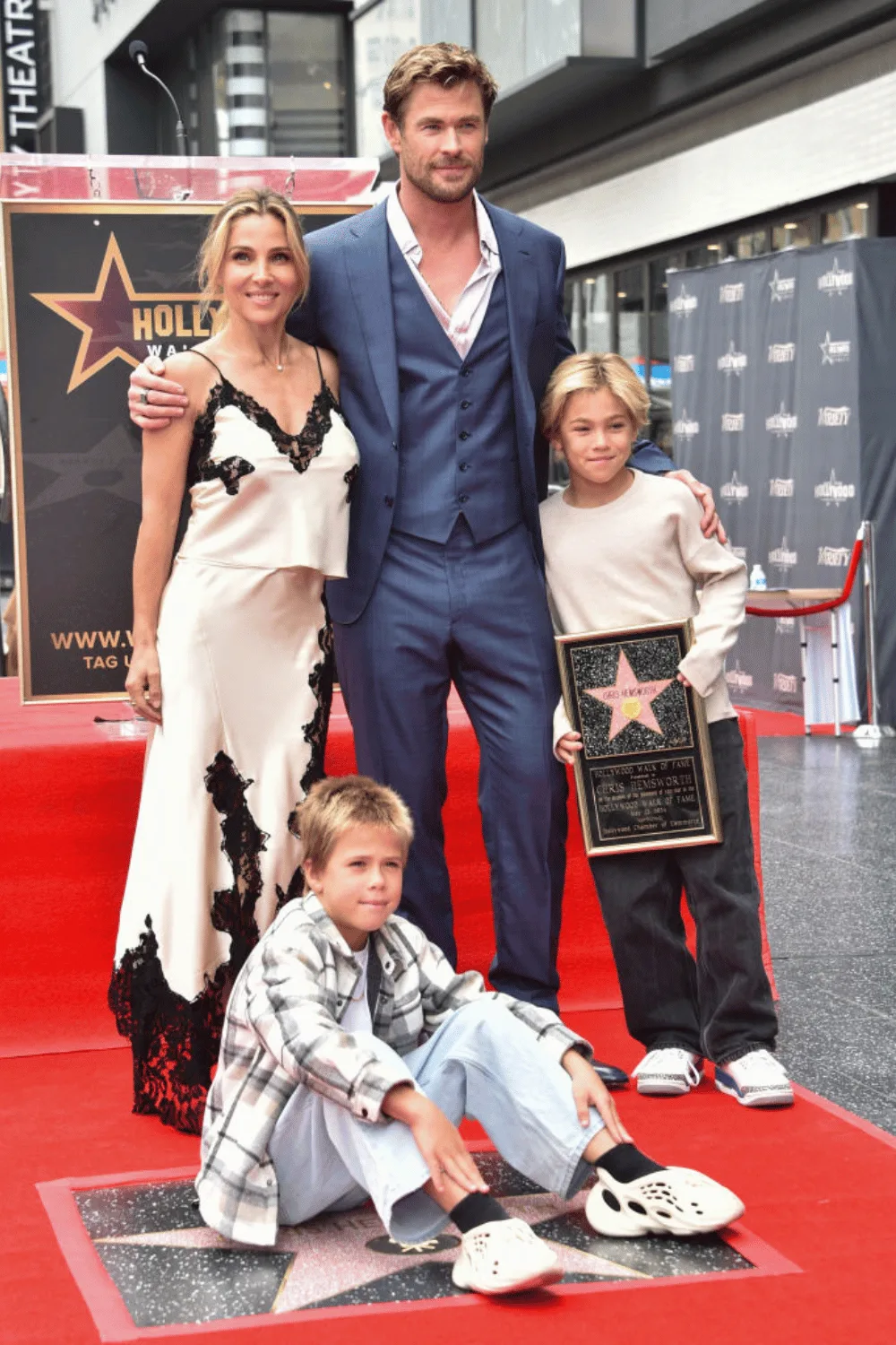 Chris Hemsworth with Elsa and sons