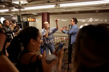 Miley Cyrus and Jimmy Fallon Go Undercover as Subway Buskers