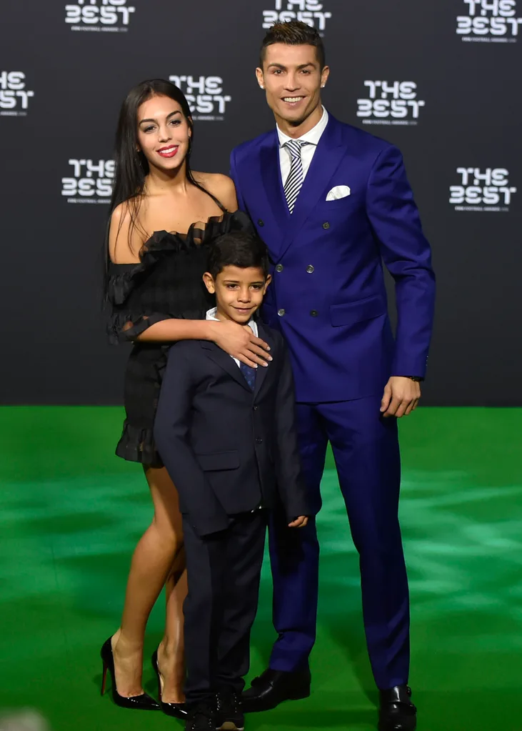 Cristiano Ronaldo, his son and girlfriend Georgina Rodriaguez.