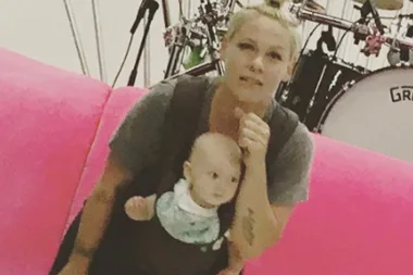Pink’s Son Takes a Tumble Learning to Walk