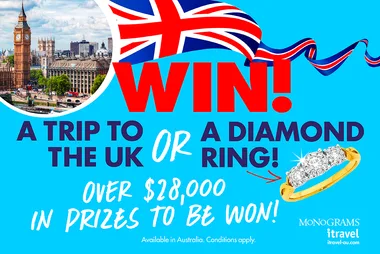 Win a trip to the UK, or a diamond ring!