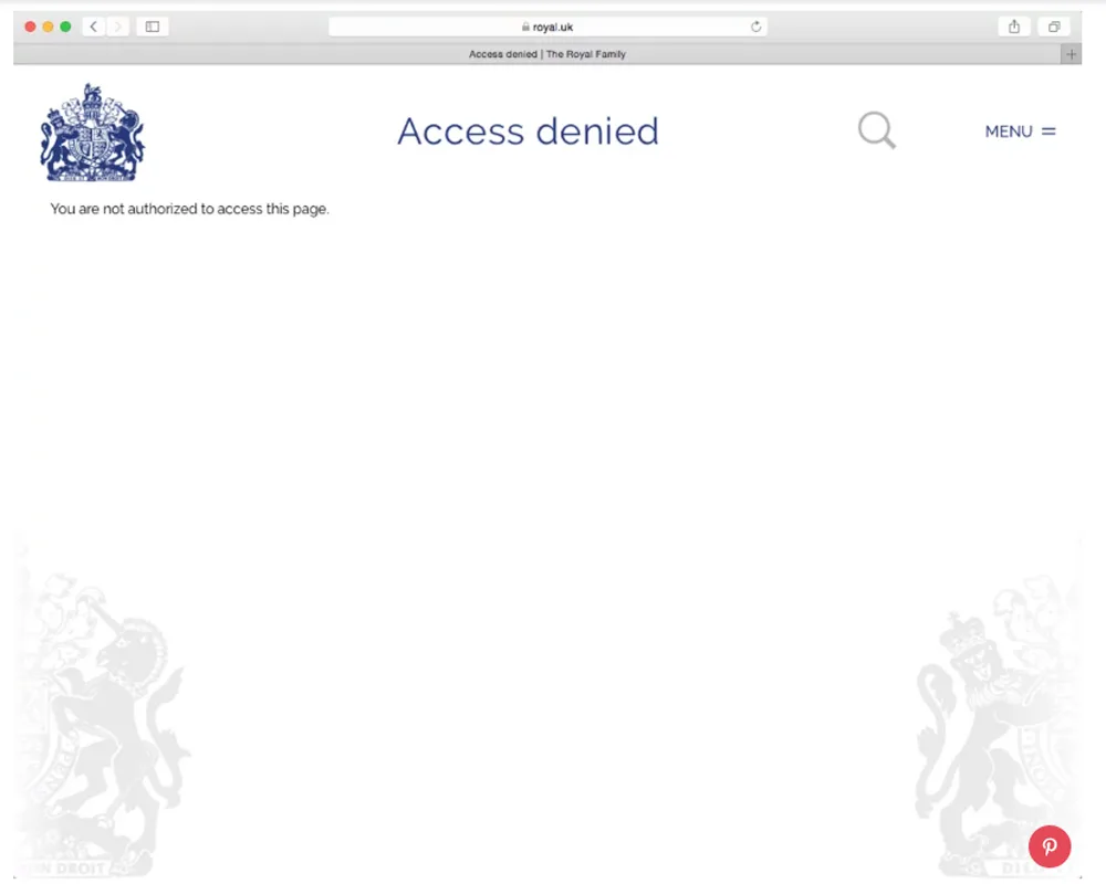 royal page access denied