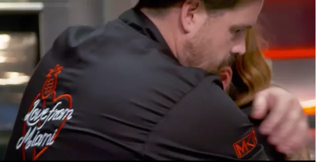 Alex gave Emily a hug to calm her nerves during the 'MKR' grand final.