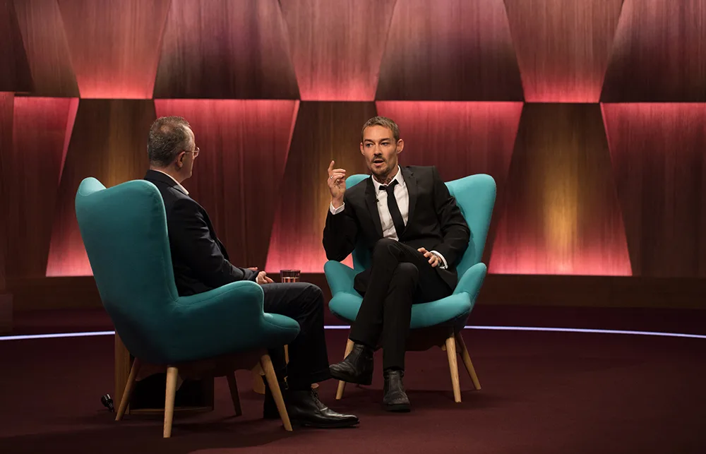 Daniel Johns (right) chatted with Andrew Denton on the Seven series Interview.