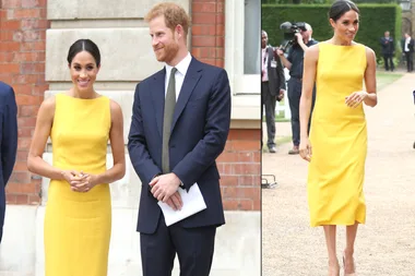 Meghan Markle stuns in canary yellow dress