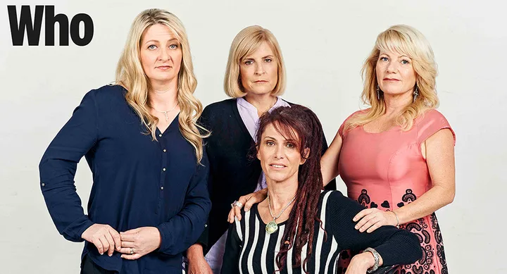 Four women pose together against a plain background with "Who" magazine branding in the corner.