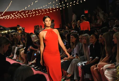 Lily Aldridge walks the New York runway 5 months pregnant