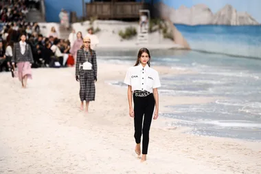 Chanel creates indoor beach for fashion show in Paris