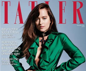 Dakota Johnson covers TATLER Magazine in sexy Gucci dress