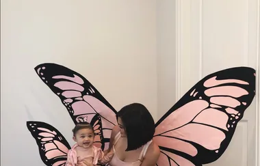 Kylie Jenner and daughter Stormi dressed as matching butterflies