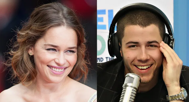 Two smiling individuals; one woman outdoors, one man wearing headphones indoors with a microphone.