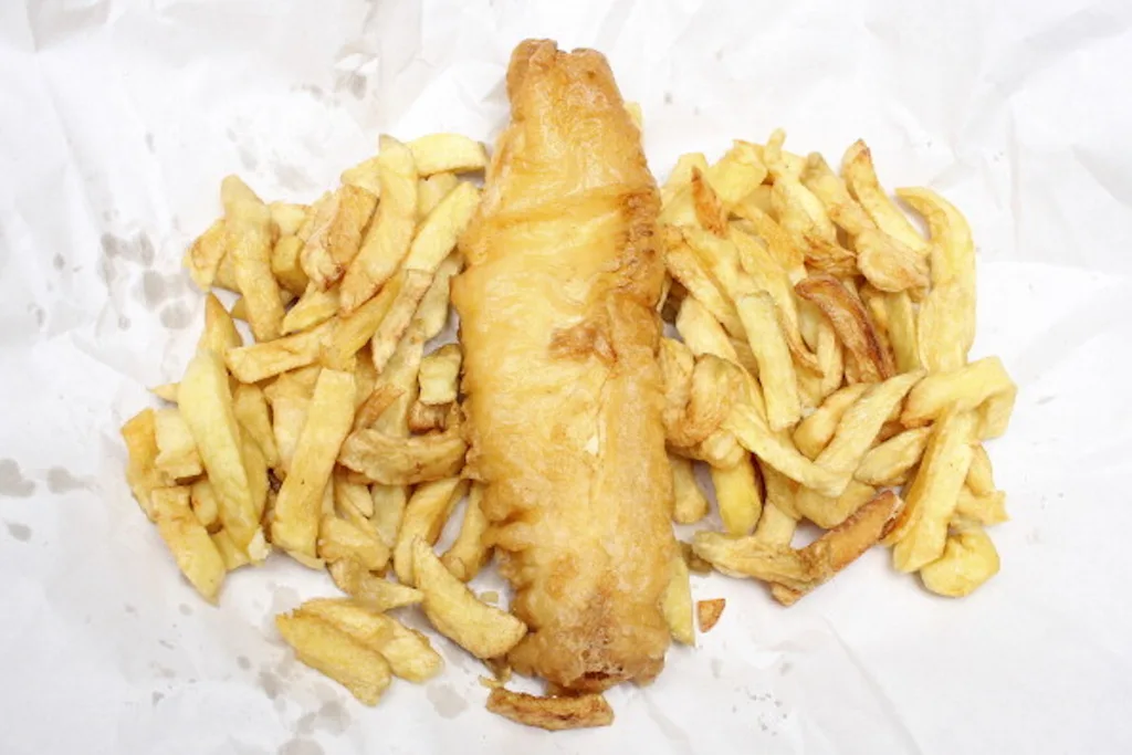 Freshly cooked fish and chips