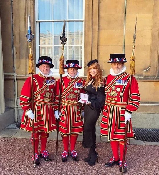 Charlotte Tilbury and the royal guards.