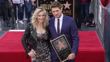 WATCH: Michael Buble poses with wife Luisana Lopilato on the Hollywood Walk of Fame in LA