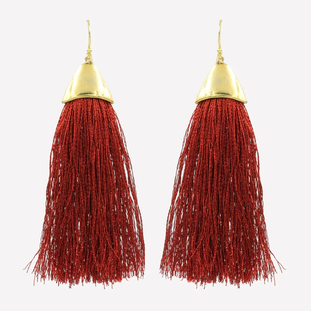 Trinidad Jewels Shied Tassles in red, $72.98