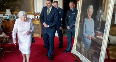 The Queen reacts to her new portrait