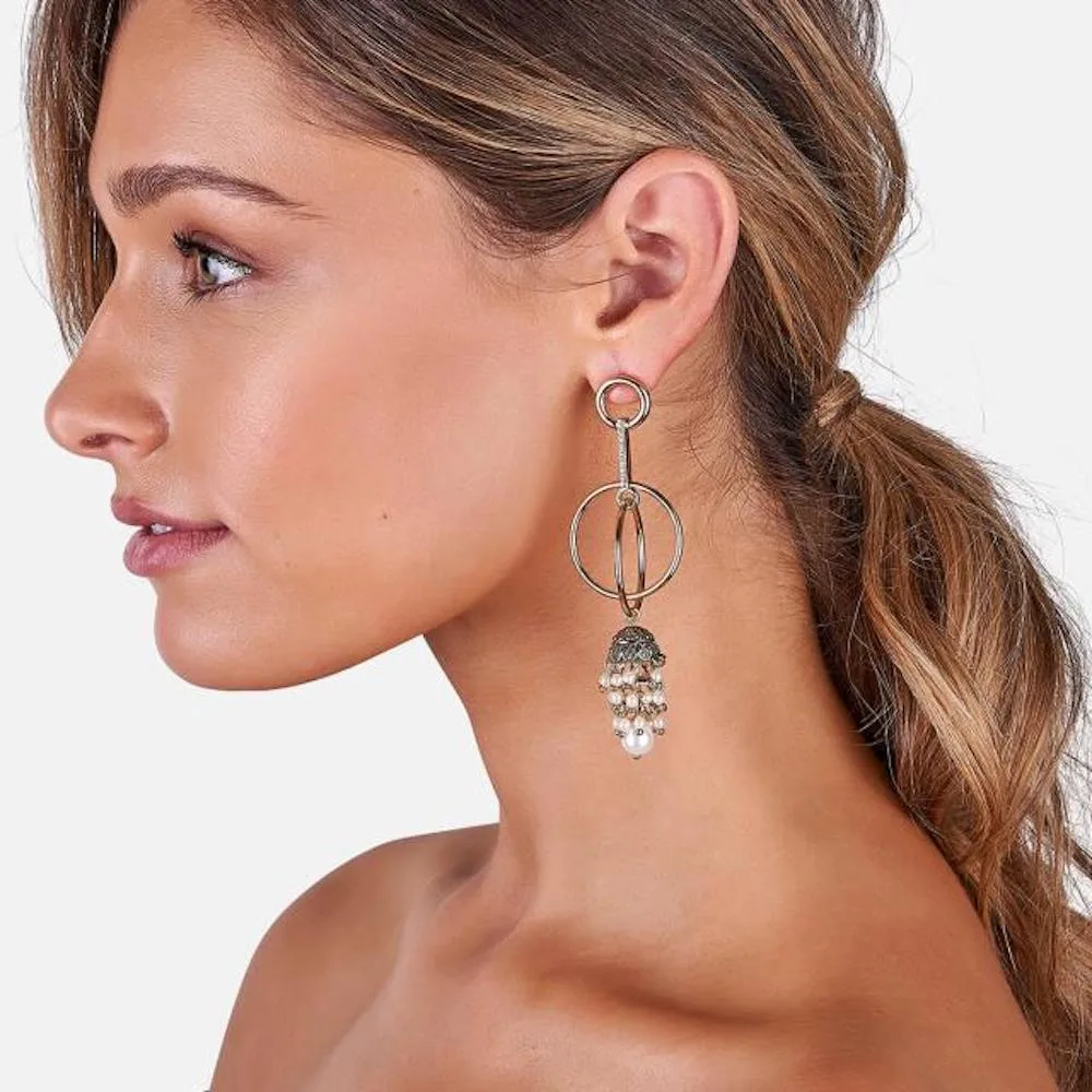 drop hoop earrings