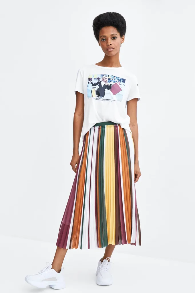 MULTICOLOURED PLEATED SKIRT