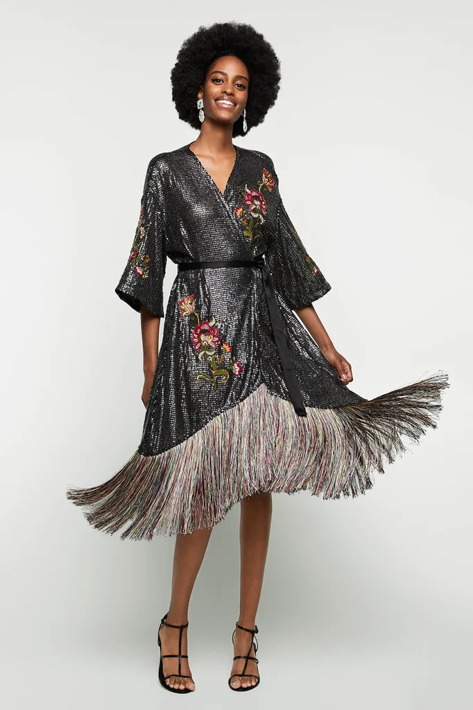embroidered sequin dress