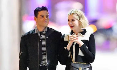 Rami Malek shares loved up moment with co-star Lucy Boynton